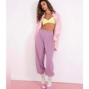 NWT For Love & Lemons Ellie Sweatpants Joggers‎ in Mulberry Large